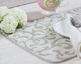 Tapetes de lino natural Tapetes reversibles de mesa blanca Cena Place set 2 4 6 Manteles de tela Ajuste de mesa ecológico de Pascua