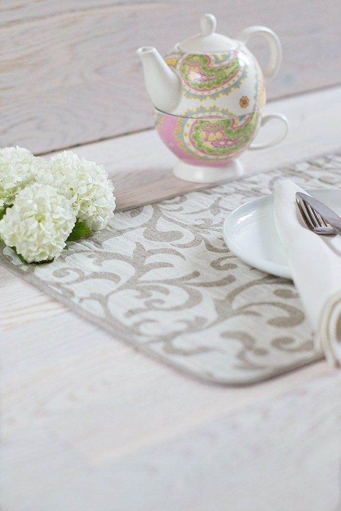 Natural Linen Placemats Reversible off White Table Mats Dinner Etsy