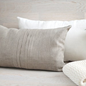 Linho natural lance fronha confortável sofá almofada decorativa longo quarto lombar sham toss caso orgânico boho decoração interior rústico