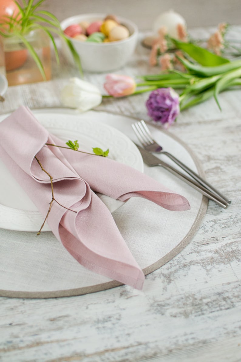 Blush Pink Napkins Wedding Party Napkins Cloth Set 2 4 6 8 Etsy