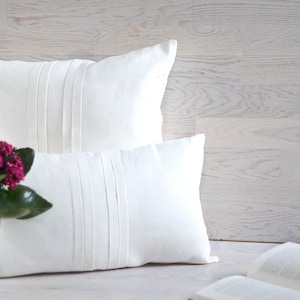 Linen pillow case White throw cover Sofa decorative cushion case Natural home decor pillow cover Bed decoration Custom size pillow cover