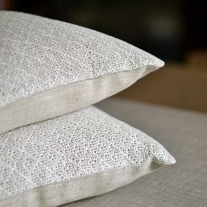 Linen Pillow Case White Gray Cover Knitted Pillow Cover Home Decor Cushion Linen Decorative Case Natural Linen Pillow Throw Mother Gift image 2