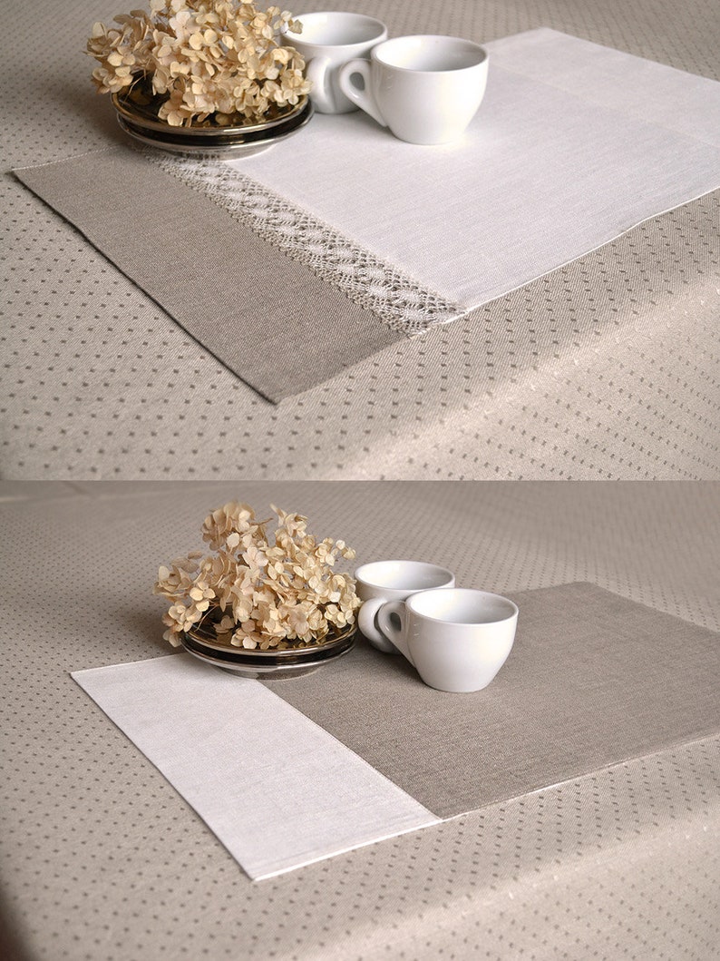 Linen Placemats Reversible Natural Placemats Shaby Chic Etsy Australia