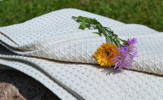 Natural Linen Bath Towels Rustic Waffle Body Towels Thick Massage Throw  Towels Sauna Undyed Towels Set Large Beach Sheet Eco Friendly Throw 