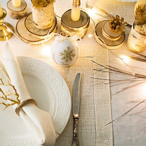 Gold Linen Placemats Sparkly Table Decor Wedding Dinner - Etsy