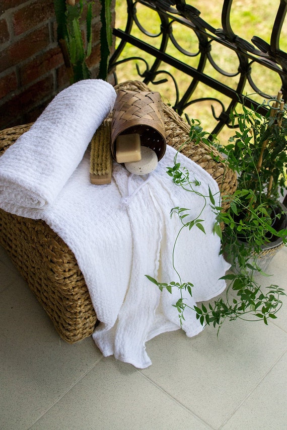 White Linen Towel Massage Natural Throw Towels Rustic Waffle