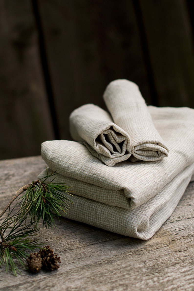 Natural linen towel Large throw towel plaid bath towels Bath Sheets Pre washed throw Sauna towel Beach Sheet Gift linen towel Flat sheet image 3