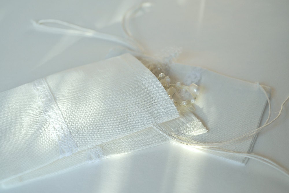 White Linen Bags Wedding Favor Bags Wedding Gift Bags Sets 10 Etsy