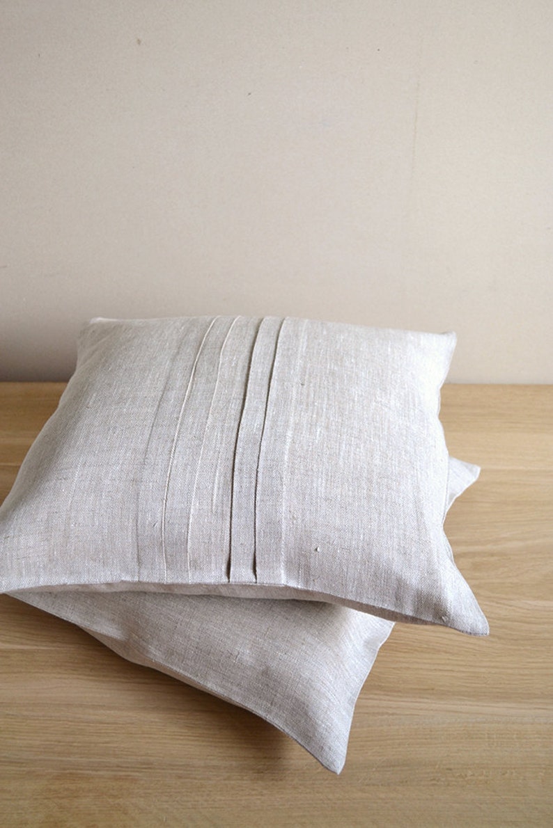 Linen Pillow Case Ecru Tan Cover Eco Friendly Cushion Undyed Etsy
