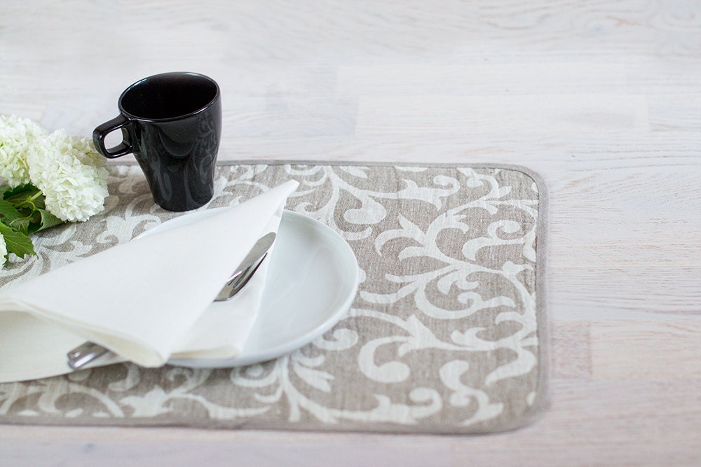 Natural Linen Placemats Reversible off White Table Mats Dinner Etsy