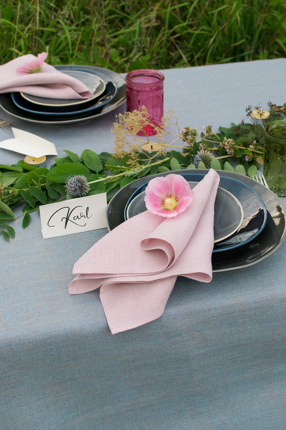 Serviettes de table enfant (lot de 2) Rose