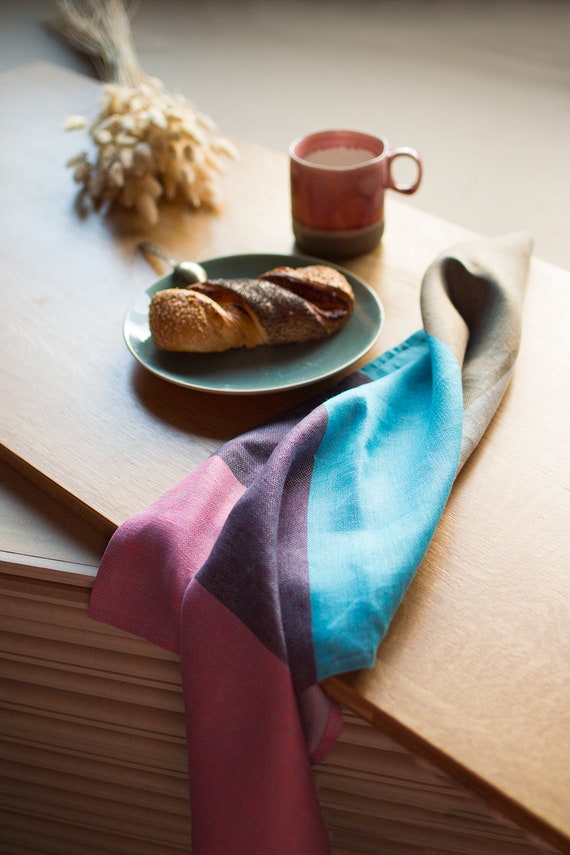 Soft Linen Stripe Blue Dishtowel | A Cottage in The City