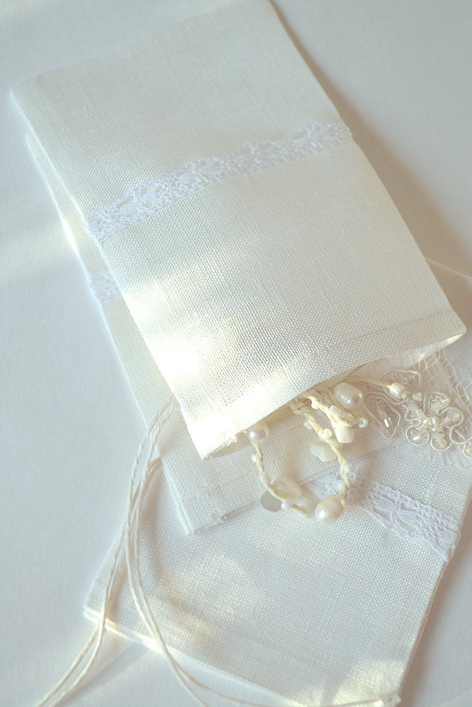 White Linen Bags Wedding Favor Bags Wedding Gift Bags Sets 10 Etsy