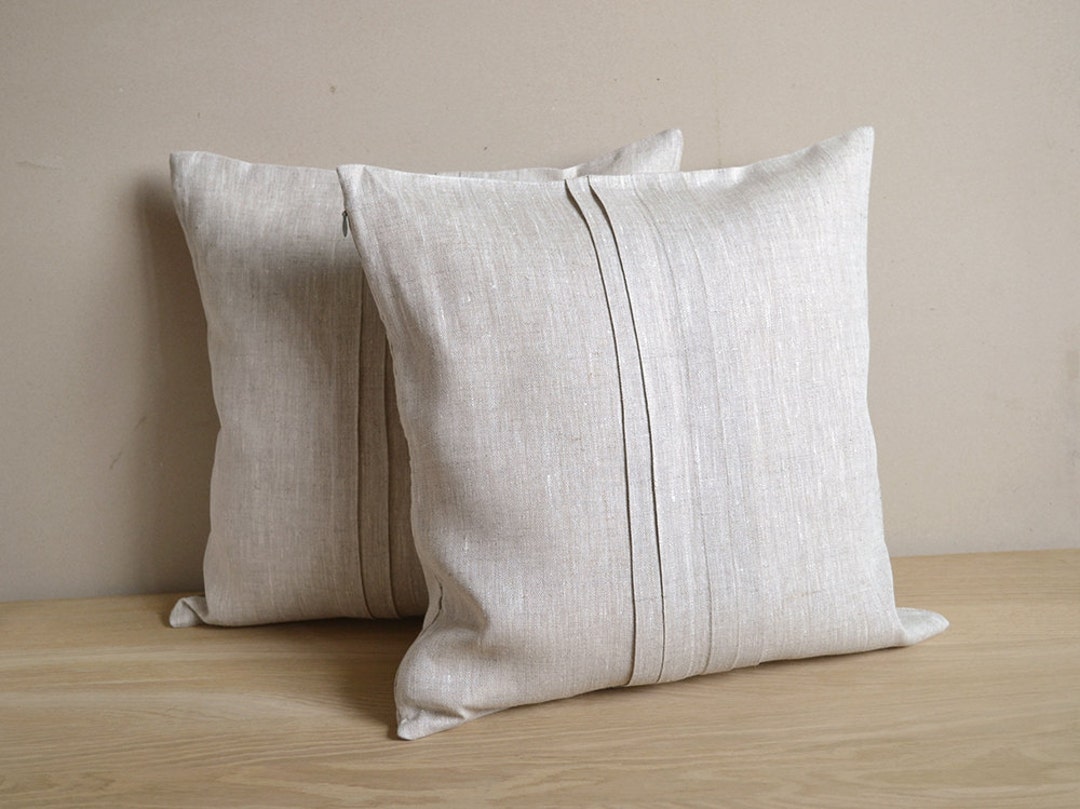 Natural Pillow Case Linen Pillow Cover Tan Cushion Pillow With Folds