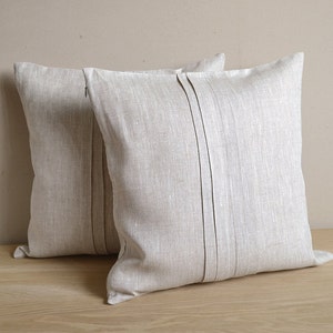 Natural Pillow Case Linen Pillow Cover Tan Cushion Pillow With Folds Decorative Beige Pillow Case Eco Friendly Pillows Linen Throw Pillow