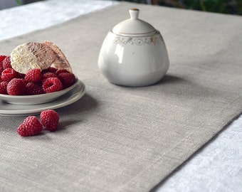 Natural Table Runner Sheer Runner Gray Linen Runner Eco Runner Wedding Table decor Gaze runner Rustic table decor cloth