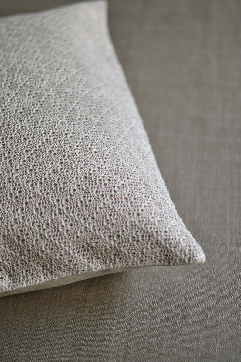 Linen Pillow Case White Gray Cover Knitted Pillow Cover Home Decor Cushion Linen Decorative Case Natural Linen Pillow Throw Mother Gift image 5