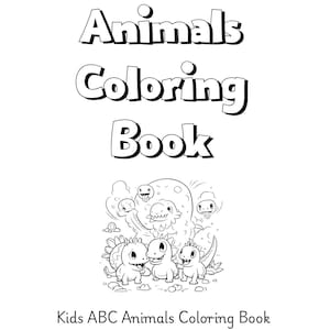 ABC Animals Coloring Book for Kids | Baby Shower Guest Book | Canva Editable PDF | Preschool Activity | Printable Alphabet Book