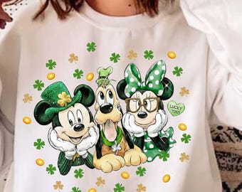Mouse St. Patrick's Day Png, Mouse and Friends St Patricks Png, Irish Png Design, Trendy St Pattys Day Png, Lucky Season Sublimation Design