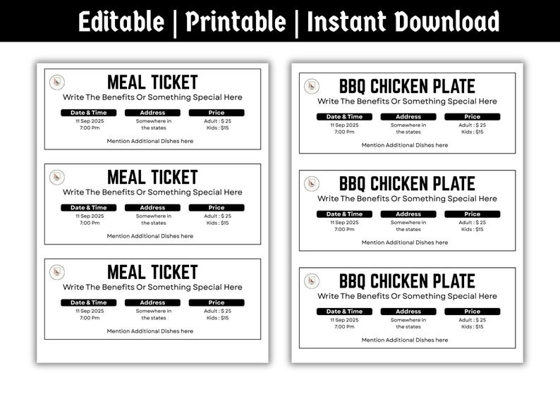Pdf Grill Raffle Tickets Printable Raffle Tickets Template: Minimalist Fundraiser Design (8.5x11 ...