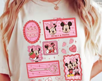 Retro Valentine Cartoon Mouse Friends Png, Valentines Magical Kingdom Png, Girly Valentine Png, Happy Valentine's Day Png, Love XOXO Png