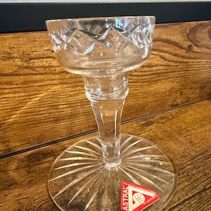 Vintage Astral Full Lead Crystal Candlestick Holder, 4” tall