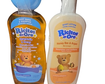 Babyverzorgingsset Ricotos de Oro: kamille-honingwas, honing-arganlotion