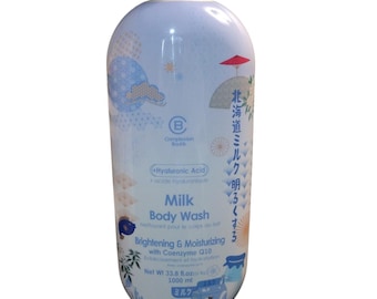 Bodywash met melk, hyaluronzuur, co-enzym Q10, verhelderende vochtinbrengende reiniger