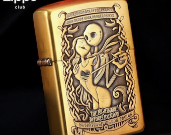 Encendedor gótico de calavera dorada: encendedor vintage de latón resistente al viento, regalo coleccionable de arte oscuro