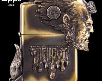 Dämonenkopf-Gothic-Feuerzeug - 3D Dark Fantasy Metal Klappdeckel, winddichtes Sammler-Feuerzeug