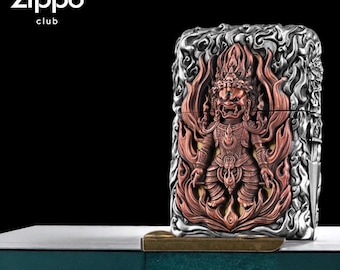 Mythic Fire Guardian Brass Lighter • Heavy 3D Carved Art • Collector’s Edition