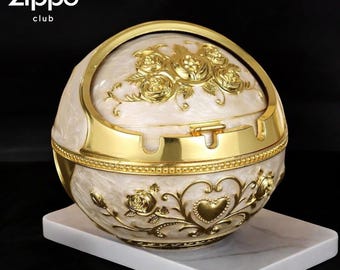 White & Gold Floral Ashtray | Elegant Home Decor Gift - Etsy
