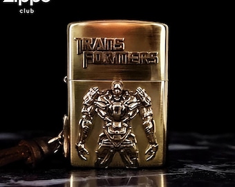 Transformers Brass Lighter • 3D Robot Engraved Design • Collector’s Metal Edition