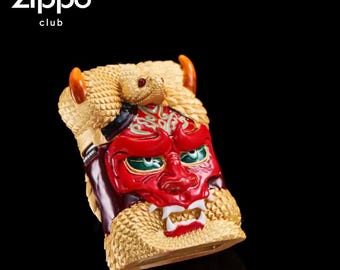 Mythic Oni Serpent 3D Sculpture Lighter Case – Glow in the Dark Japanese Demon Design