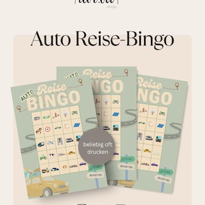 Car Travel Bingo for children – game for on the go – car trip activity – PDF to print – holiday game idea for the family