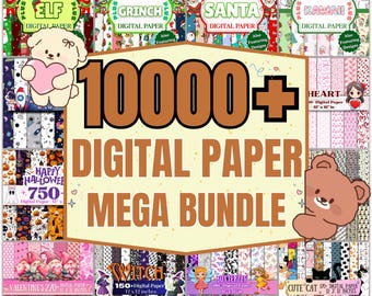 10000+ Seamless Digital Paper Patterns Mega Bundle (12x12 inch)
