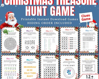 Indoor Christmas Treasure Hunt, Xmas Scavenger Hunt, Christmas Activity For Kids & Adults, Puzzle For Christmas Gift, Game For Older Kids