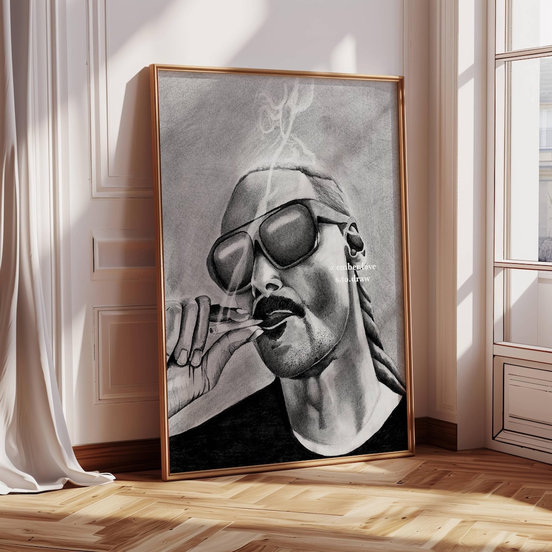 Snoop Dogg Wall Art Black and White Hip Hop Gift for Him Rapper