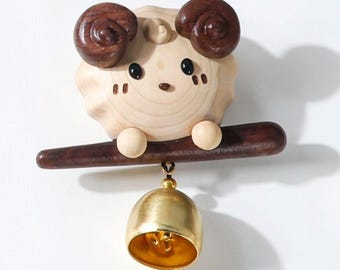 Handcrafted Wooden Sheep Door Chime