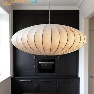 Lampada a sospensione in seta giapponese fatta a mano / Lampada a sospensione origami Wabi-Sabi / Lampada da soffitto a LED minimalista / Decorazione zen per la casa e il ristorante