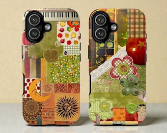 Vintage Whimsical Moodboard MagSafe Tough Phone Case, Abstract Artistic Collage, iPhone 17