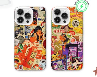 Retro Japanese Anime MagSafe Phone Case: Colorful Juminocore, iPhone 16 15& Samsung S25