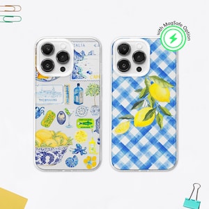 Blaue Zitrone Italienische Collage MagSafe Handyhülle: Amalfi Coast Cover iPhone 16 15, Samsung