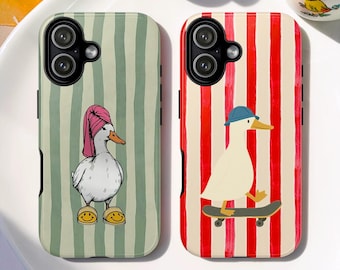 Whimsical Animal Tough MagSafe Phone Case: Funny Goose Meme Cover iPhone 17