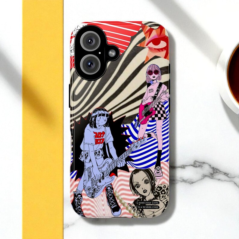 Anime Girl Moodboard MagSafe Phone Case, Japanese Manga Cover, iPhone 17 16 15 14 13 12 11 X XR XS XMAX SE2020 8 7 6, google pixel 9 8 7 6 5 4 3 2, Samsung S25 S24 S23 S22 S21 S20,  iphone 17 air, iphone 17 pro max, S23FE, japanese anime art, grunge moodboard, weeb gift, kawaii cartoon girl collage, grunge music collage, abstract japanese scrapbook, retro japanese moodboard, kdrama collage, cute anime girl cover,  kawaii striped cover, cute e-girl case, anime lover gift, dual layer protection