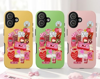 Pink Shortcake Collage Tough MagSafe Phone Case: Kawaii Strawberry Cover iPhone 17