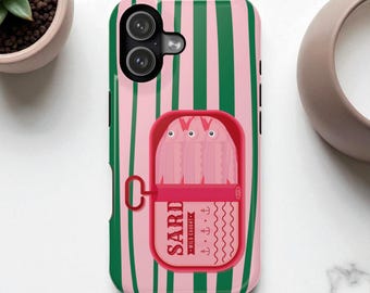 Retro Sardine Tin Tough MagSafe Phone Case, Italian Summer Gift, iPhone 17 & Samsung S25