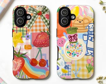 Retro Whimsy Tweecore Collage Tough MagSafe Phone Case, Dreamy Moodboard, iPhone 17