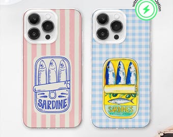 MagSafe-telefoonhoesje vintage vis uit blik: Summer Sardines-cover voor iPhone 17 16 en Samsung S25