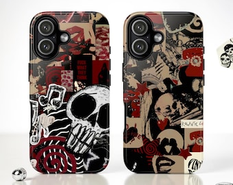 y2k Dark Grunge Moodboard Tough MagSafe Phone Case, Gothic Star Cover, iPhone 17